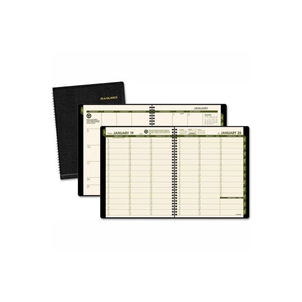At-A-Glance AT-A-GLANCE Recycled Weekly/Monthly Classic Appointment Book, 11 x 8.25, Black, 2022 70950G05 - main